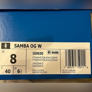 Adidas Samba OG W Black and White Sneakers